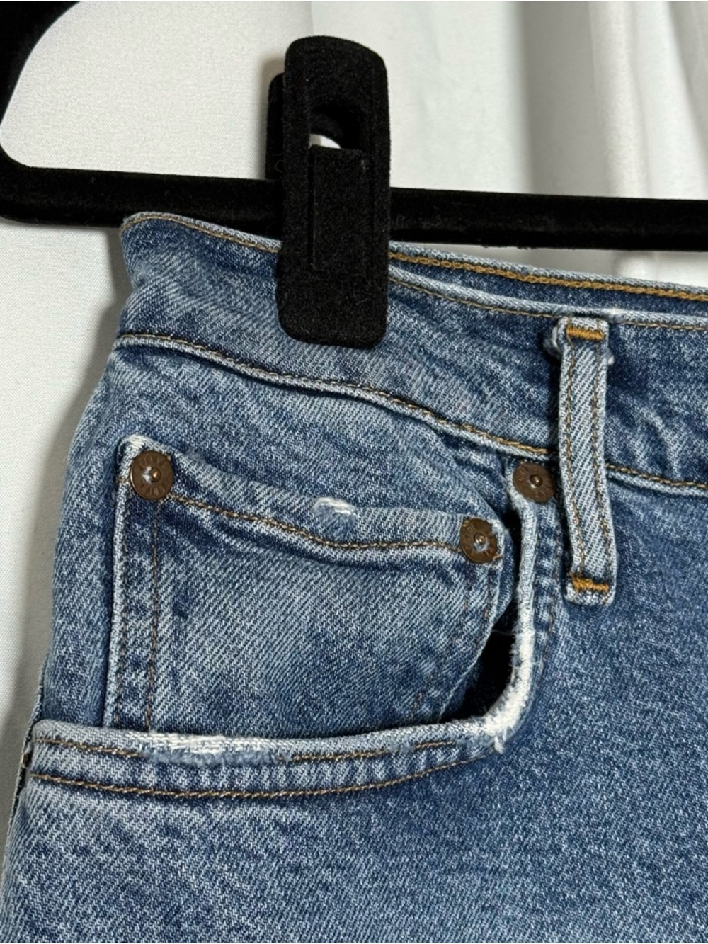 AGOLDE Riley Cropped Jeans High Rise Straight Leg Button Fly 31 - Picture 7 of 16